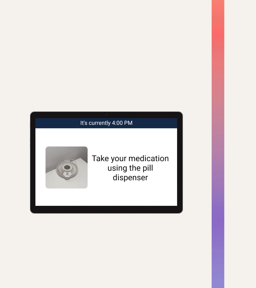 The Idem Smart Clock displaying a medication reminder