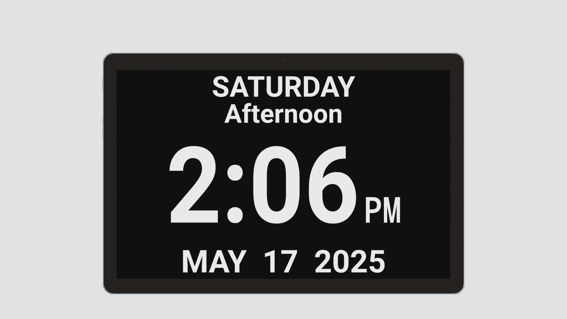 Load video: A video showing a message on the Idem Clock