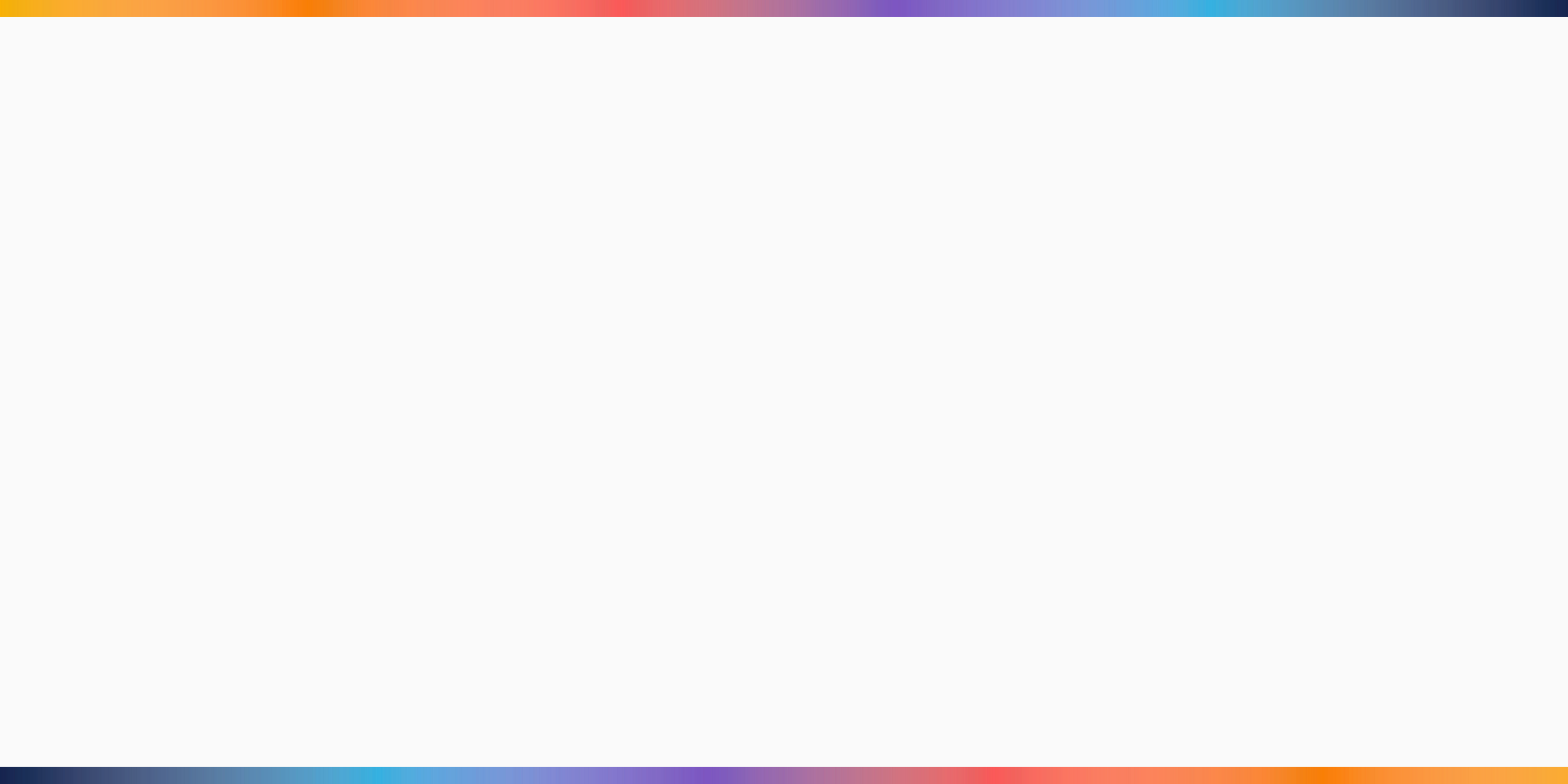 Gradient background with multicolor bars at the top and bottom