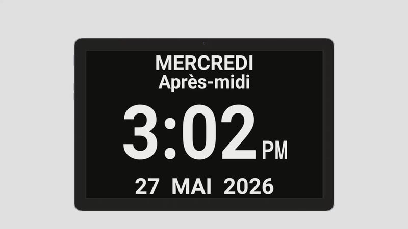 Exemple d'un message affiché sur l'horloge Idem 